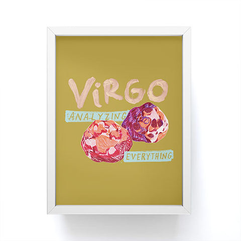 H Miller Ink Illustration Virgo Perfection in Mustard Yellow Framed Mini Art Print