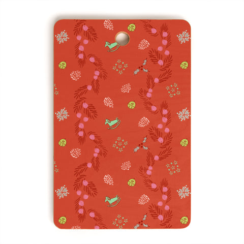 H Miller Ink Illustration Whimsical Tiny Toys Pine Cutting Board Rectangle