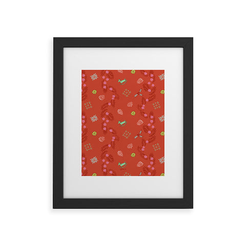 H Miller Ink Illustration Whimsical Tiny Toys Pine Framed Art Print