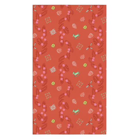 H Miller Ink Illustration Whimsical Tiny Toys Pine Tablecloth