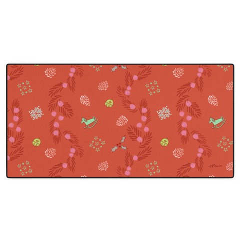 H Miller Ink Illustration Whimsical Tiny Toys Pine Desk Mat