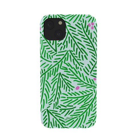 H Miller Ink Illustration Winter Berries Pine Branches Phone Case