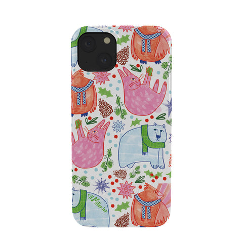 H Miller Ink Illustration Winter Forest Woodland Animals Phone Case