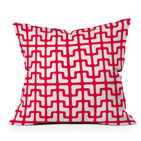 Hadley Hutton Lattice Jags Red Outdoor Throw Pillow
