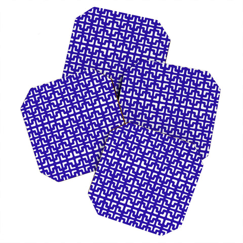 Hadley Hutton Lattice Pieces Blue Coaster Set