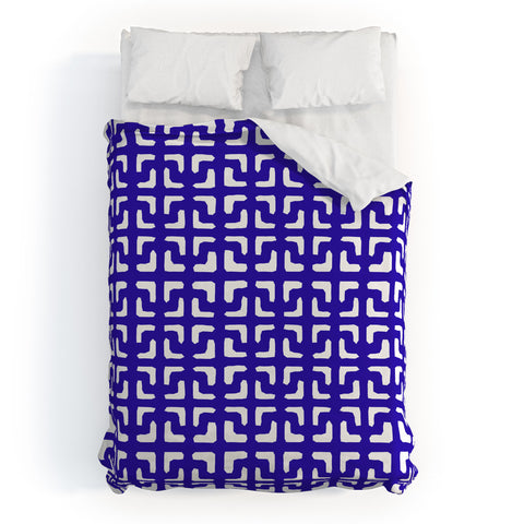 Hadley Hutton Lattice Pieces Blue Duvet Cover