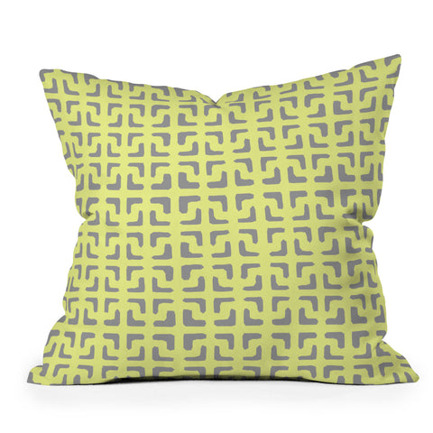 Hadley Hutton Lattice Pieces Yellow Outdoor Throw Pillow