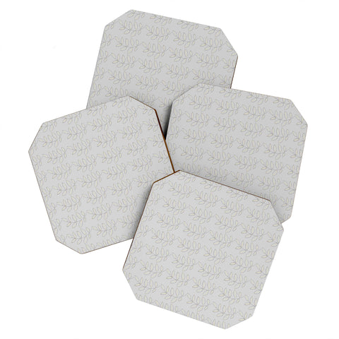 Hadley Hutton Leaf Scallops Grey Coaster Set