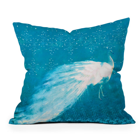 Hadley Hutton Starry Night Peacock Outdoor Throw Pillow
