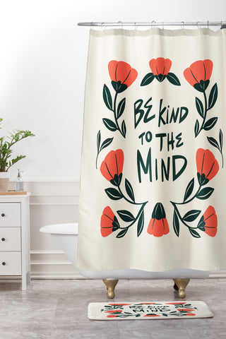 haleyum Be Kind to the Mind Shower Curtain And Mat