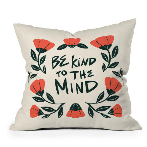 haleyum Be Kind to the Mind Outdoor Throw Pillow