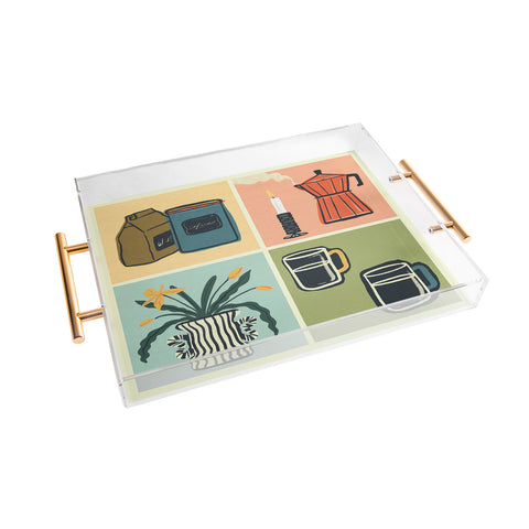 haleyum Coffee Essentials Still Life Acrylic Tray