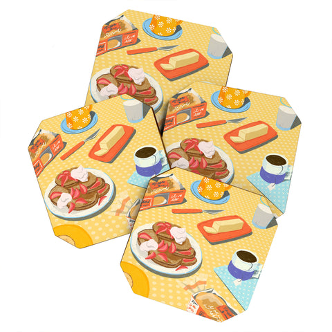 haleyum English Muffins for Breakfast Coaster Set