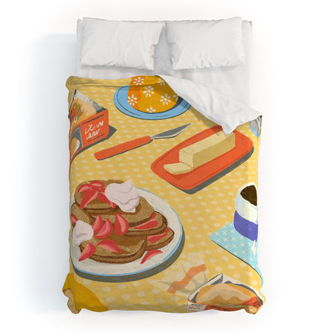 haleyum English Muffins for Breakfast Duvet Cover