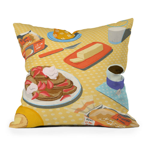 haleyum English Muffins for Breakfast Outdoor Throw Pillow