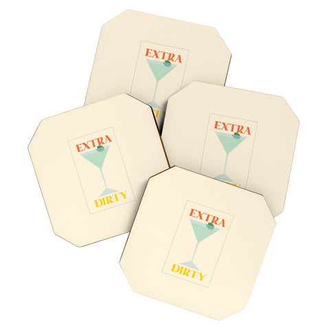 haleyum Extra Dirty Martini Coaster Set
