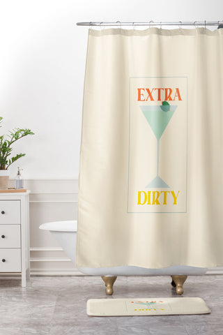 haleyum Extra Dirty Martini Shower Curtain And Mat