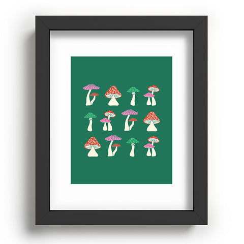 haleyum Festive Mushrooms Recessed Framing Rectangle