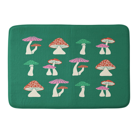 haleyum Festive Mushrooms Memory Foam Bath Mat