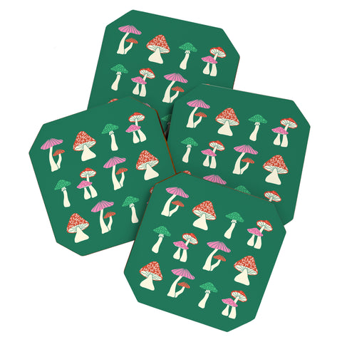 haleyum Festive Mushrooms Coaster Set