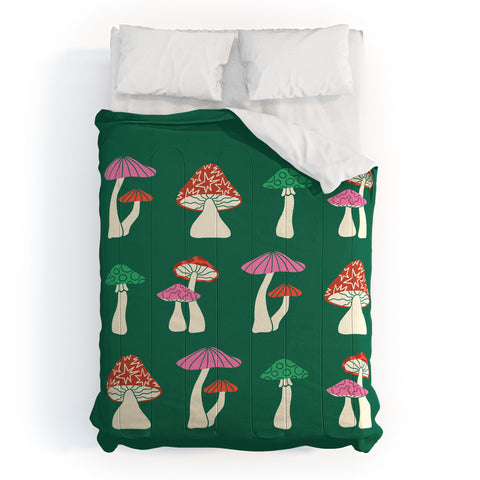 haleyum Festive Mushrooms Comforter