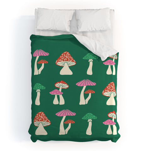 haleyum Festive Mushrooms Duvet Cover