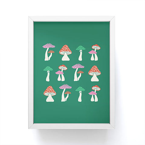 haleyum Festive Mushrooms Framed Mini Art Print