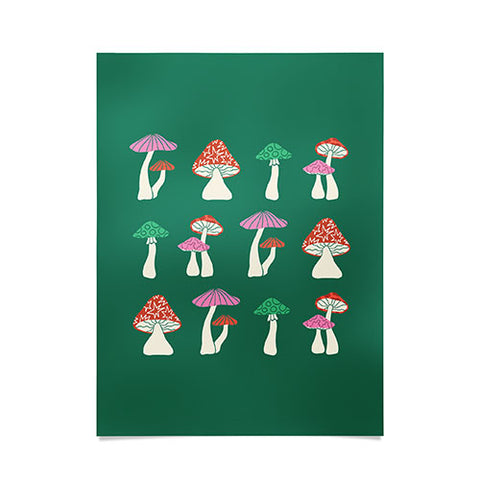 haleyum Festive Mushrooms Poster