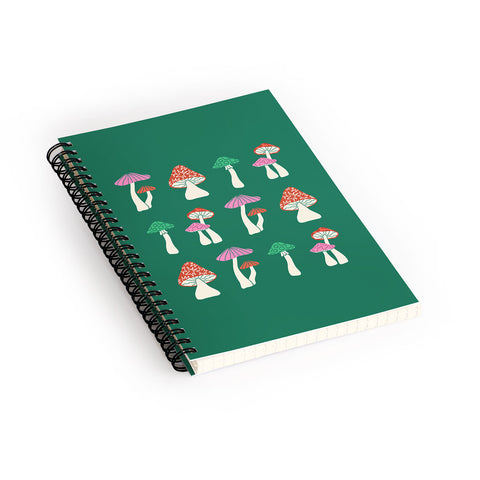 haleyum Festive Mushrooms Spiral Notebook