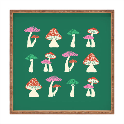 haleyum Festive Mushrooms Square Tray