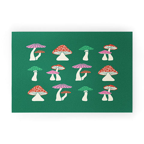 haleyum Festive Mushrooms Welcome Mat