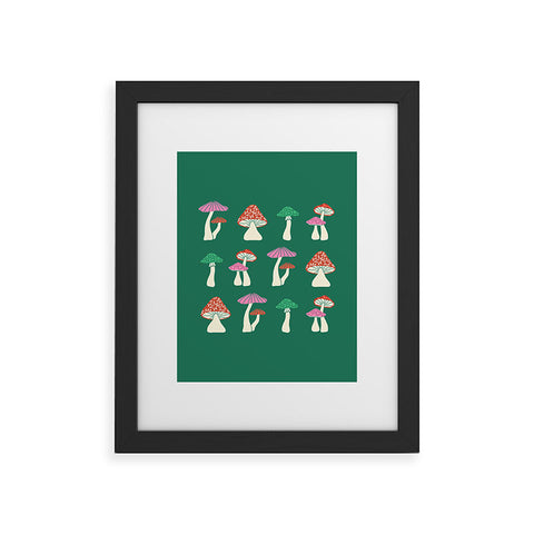 haleyum Festive Mushrooms Framed Art Print