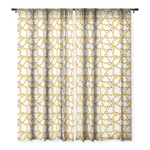 haleyum Ghost Party Sheer Window Curtain