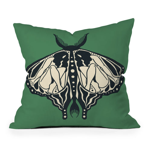 haleyum Green Metamorphosis Throw Pillow