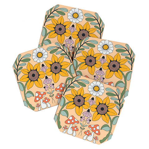 haleyum Kaleidoscope Garden Coaster Set