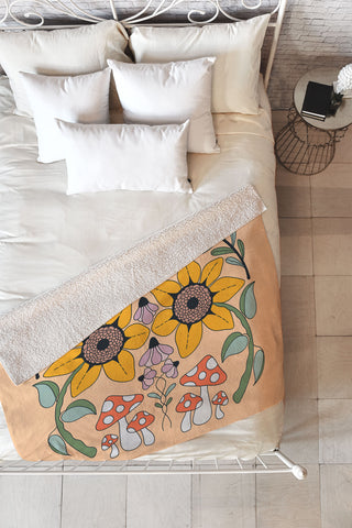 haleyum Kaleidoscope Garden Fleece Throw Blanket