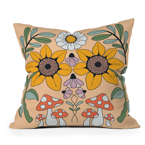 haleyum Kaleidoscope Garden Throw Pillow