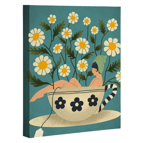 haleyum Lady in a Chamomile Tea Bath Art Canvas