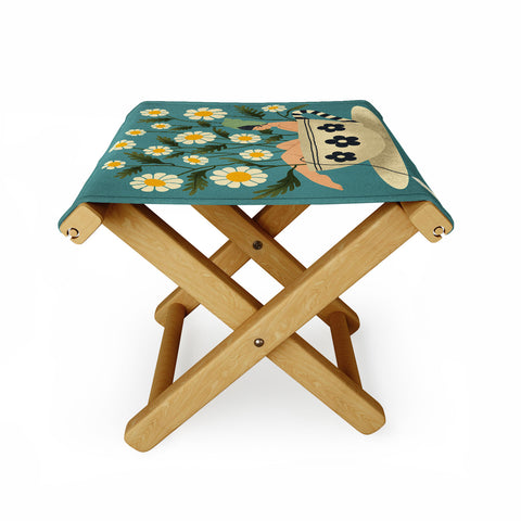 haleyum Lady in a Chamomile Tea Bath Folding Stool
