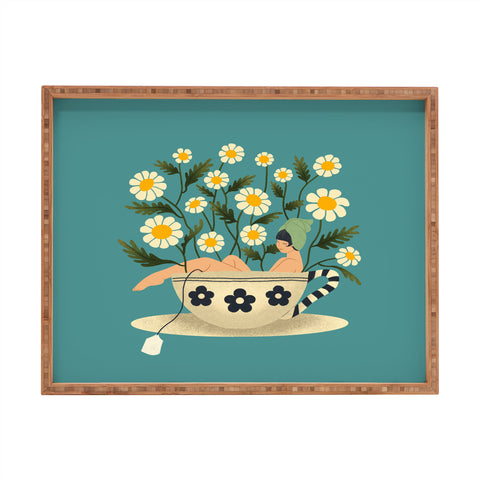 haleyum Lady in a Chamomile Tea Bath Rectangular Tray