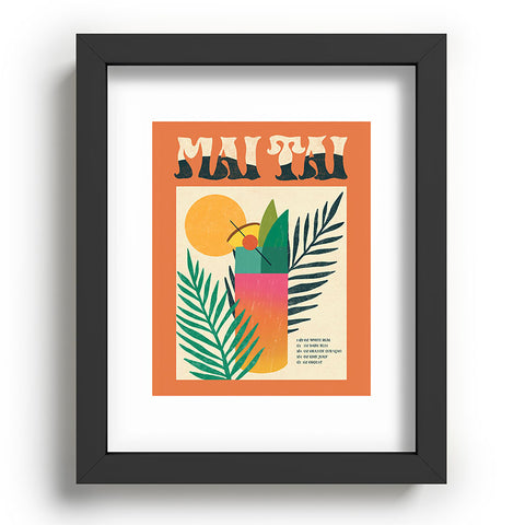 haleyum Mai Tai Vintage Cocktail Recipe Recessed Framing Rectangle