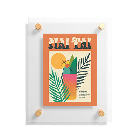 haleyum Mai Tai Vintage Cocktail Recipe Floating Acrylic Print