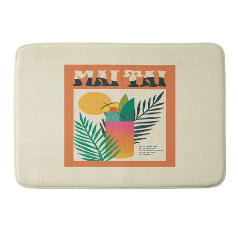 haleyum Mai Tai Vintage Cocktail Recipe Memory Foam Bath Mat
