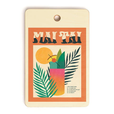 haleyum Mai Tai Vintage Cocktail Recipe Cutting Board Rectangle