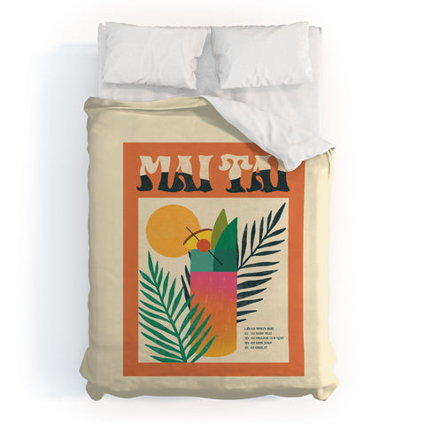 haleyum Mai Tai Vintage Cocktail Recipe Duvet Cover