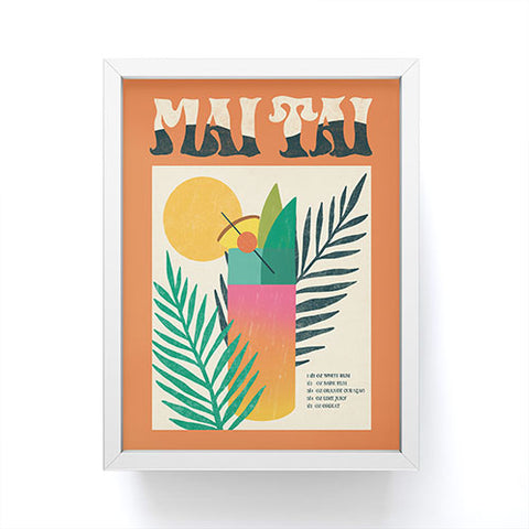 haleyum Mai Tai Vintage Cocktail Recipe Framed Mini Art Print
