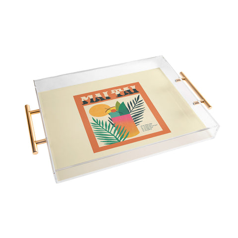 haleyum Mai Tai Vintage Cocktail Recipe Acrylic Tray