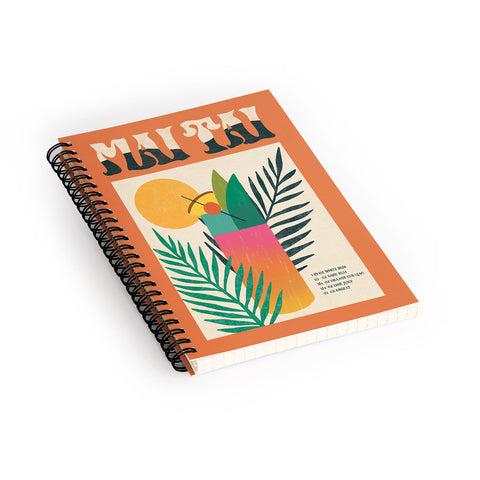 haleyum Mai Tai Vintage Cocktail Recipe Spiral Notebook