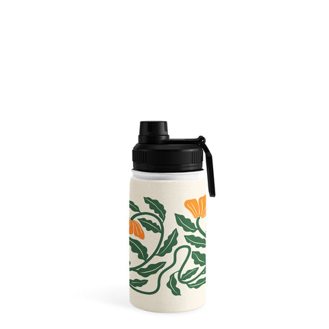 haleyum Midcentury Nasturtium on Vines Water Bottle