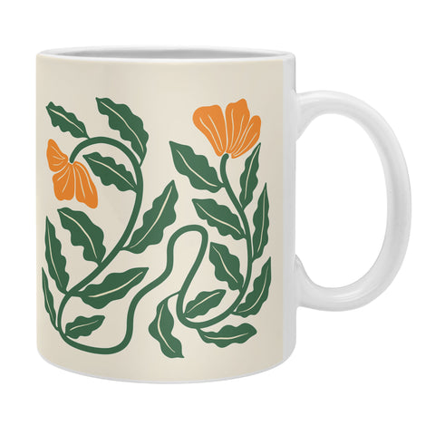 haleyum Midcentury Nasturtium on Vines Coffee Mug